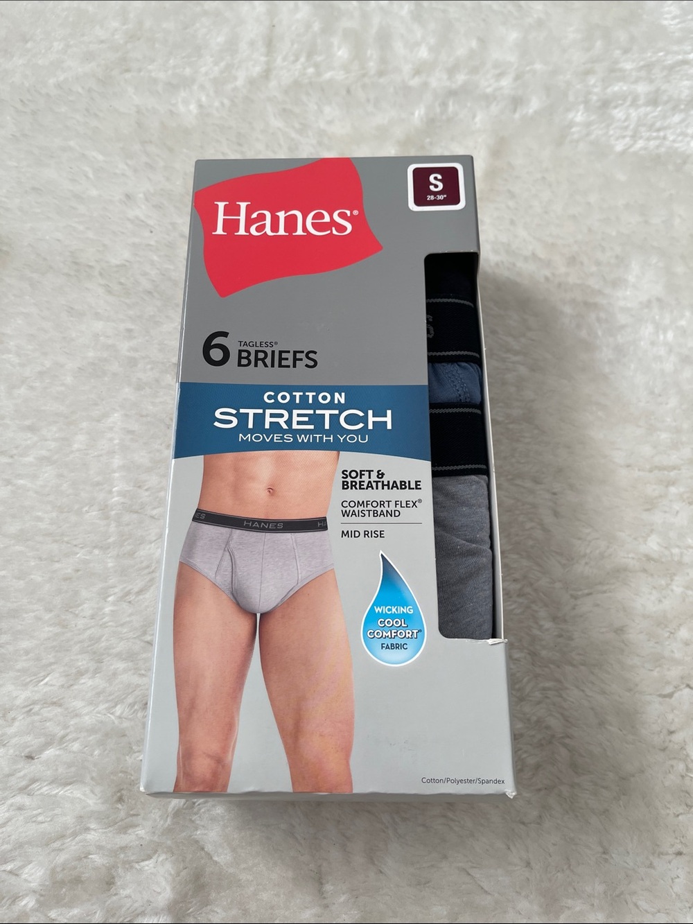 Hanes Men's Underwear Briefs Pack, 6-Pack, Cotton Stretch Underwear Assorted